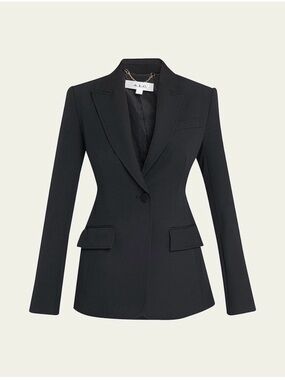 A.L.C. Black Tailored Single-Button Long Line Blazer